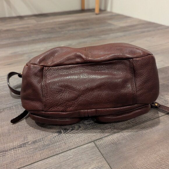 B. Makowski Brown Soft Leather Shoulder Bag Y2K Slouchy Front Pockets Brass - Picture 15 of 16